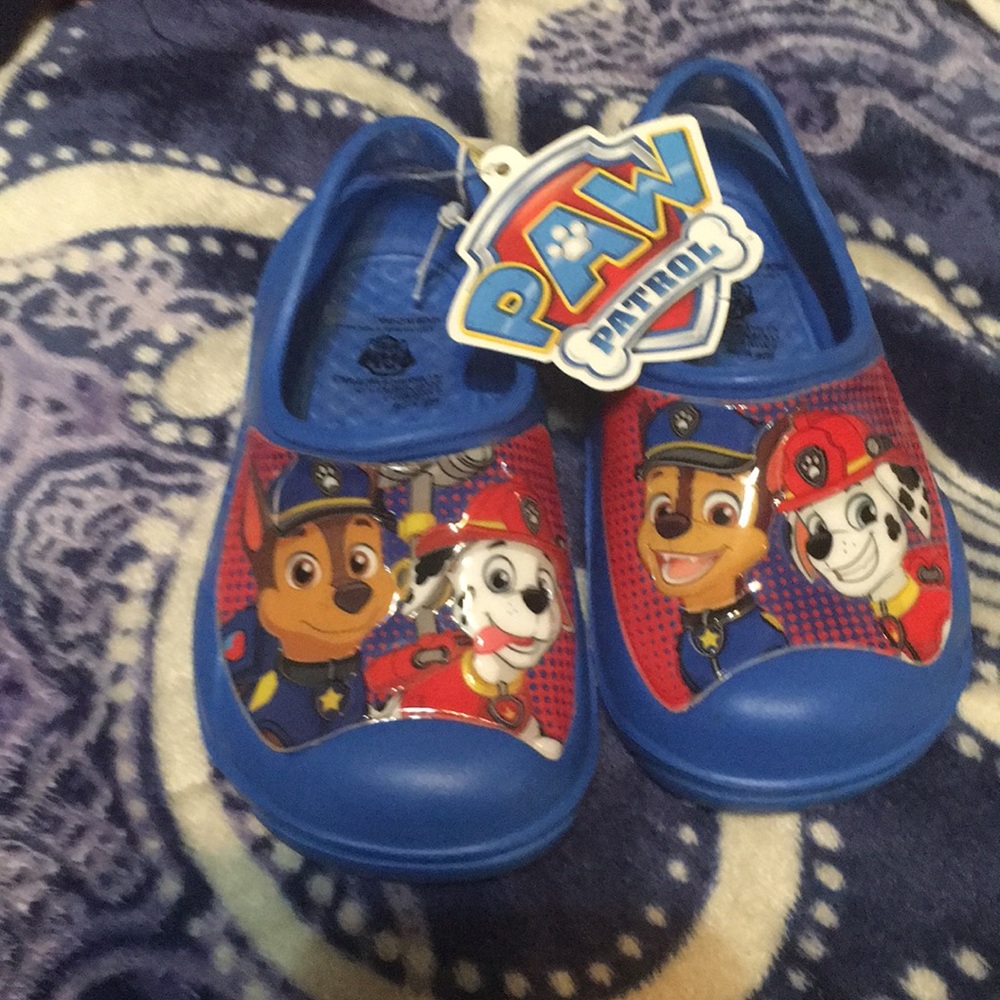 Paw patrol croc style clogs size 7/8